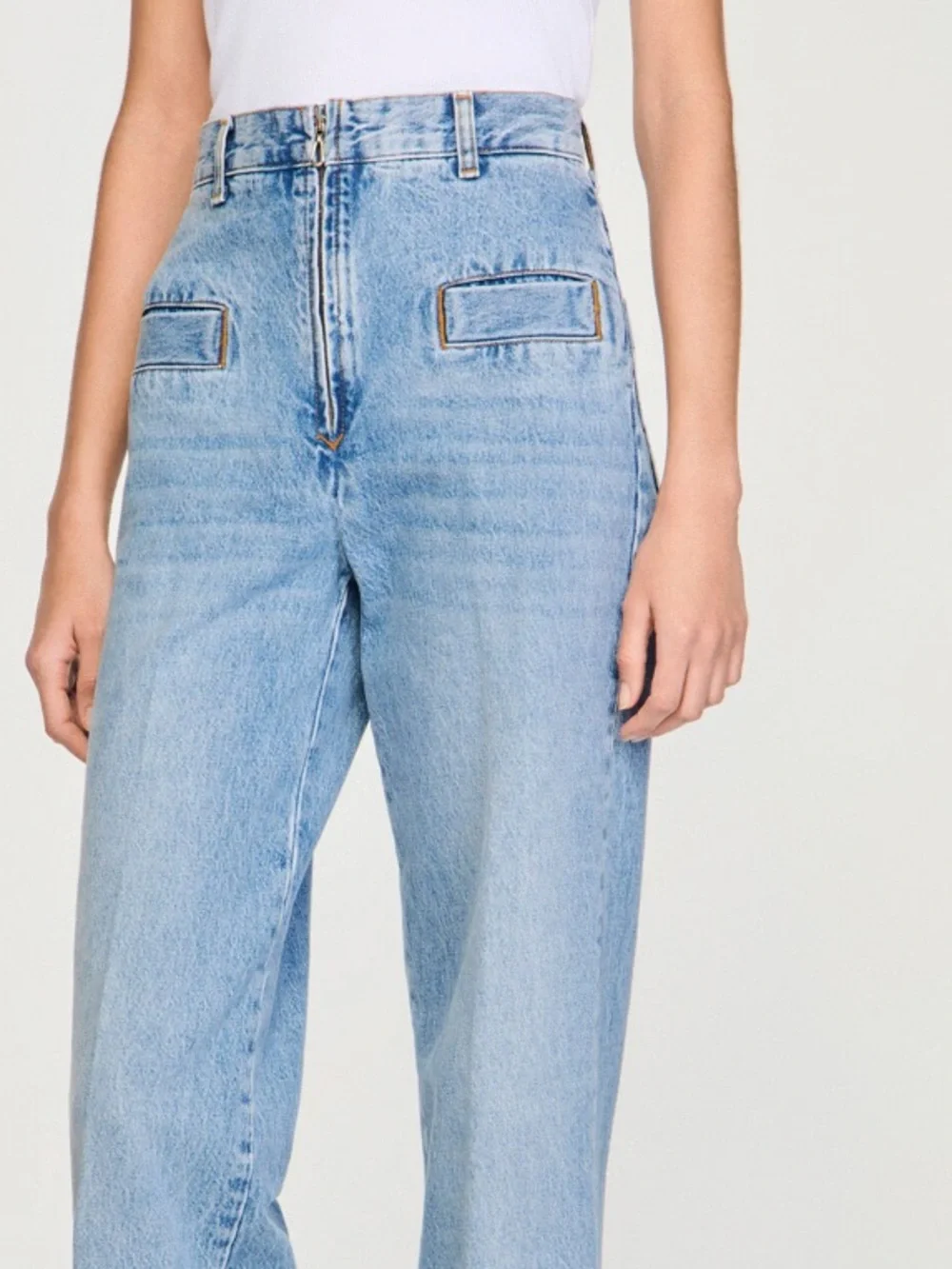 SANDRO High-Waist Wide-Leg Light Blue Jeans - Picture 17 of 17
